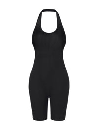 Ribbed Halter Neck Low Back Bodysuit