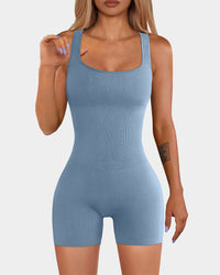 Square Neck Sleeveless Romper