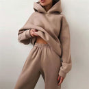 Oversized Solid Casual Hoody Set