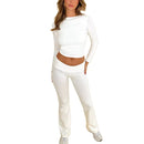 Long Sleeve Crop Top Set