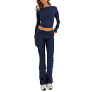 Long Sleeve Crop Top Set