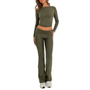 Long Sleeve Crop Top Set