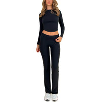 Long Sleeve Crop Top Set