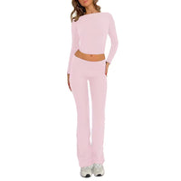 Long Sleeve Crop Top Set