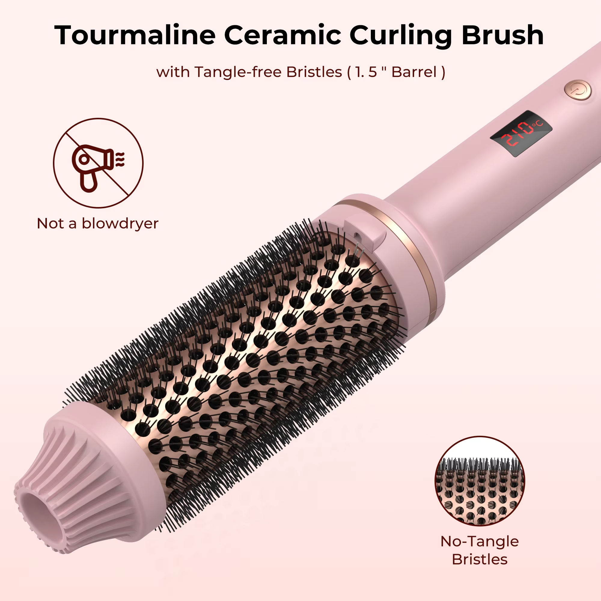 3-in-1 Pro Negative Ion Two PTC Heaters Thermal Brush