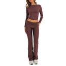 Long Sleeve Crop Top Set