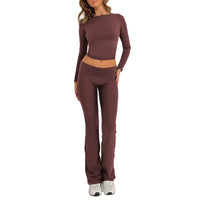 Long Sleeve Crop Top Set