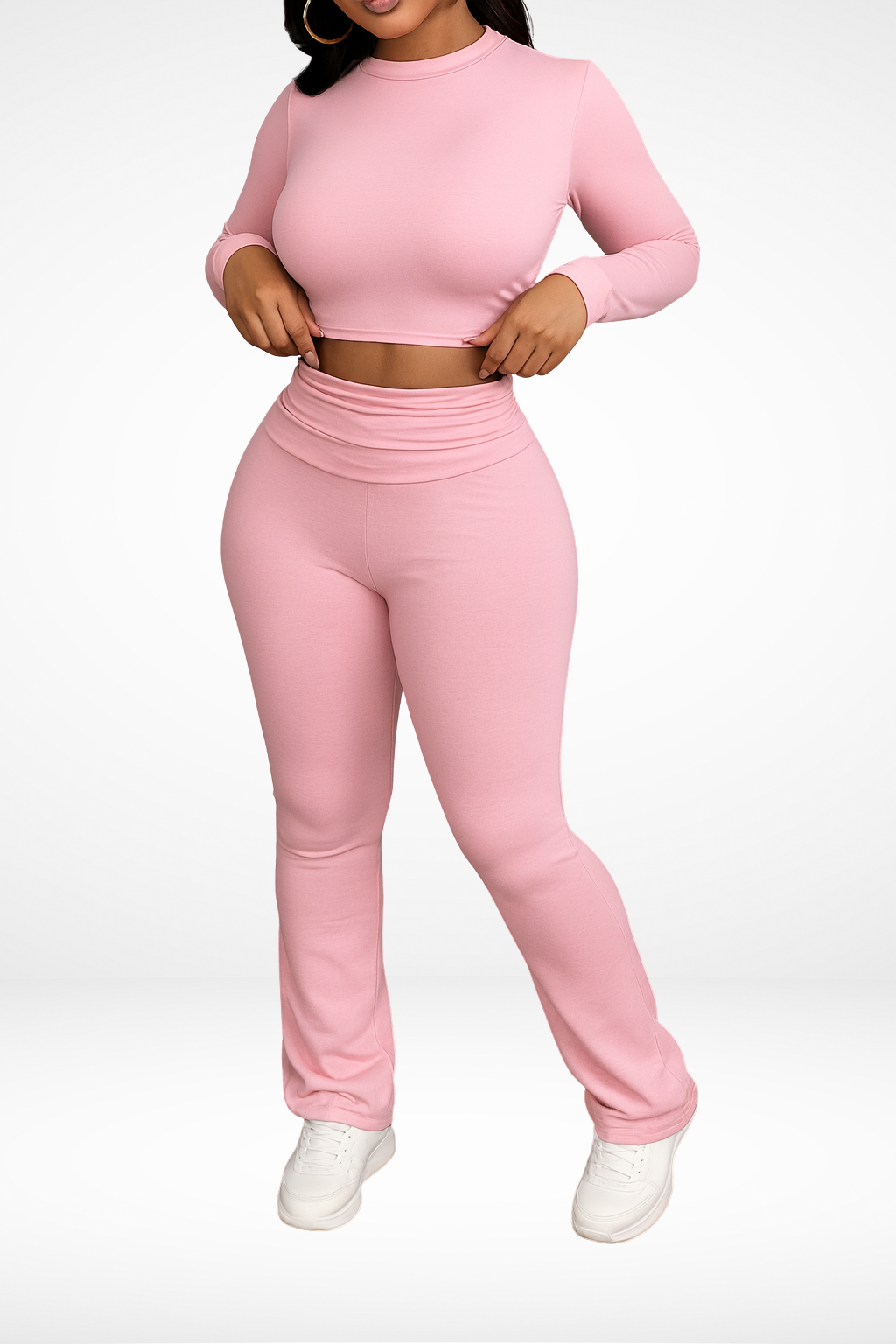 Long Sleeve Crop Top Set