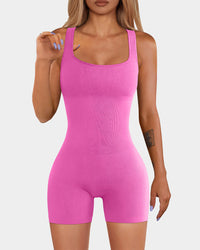 Square Neck Sleeveless Romper
