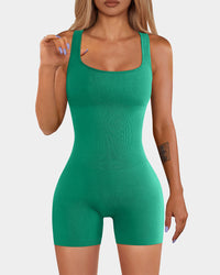 Square Neck Sleeveless Romper