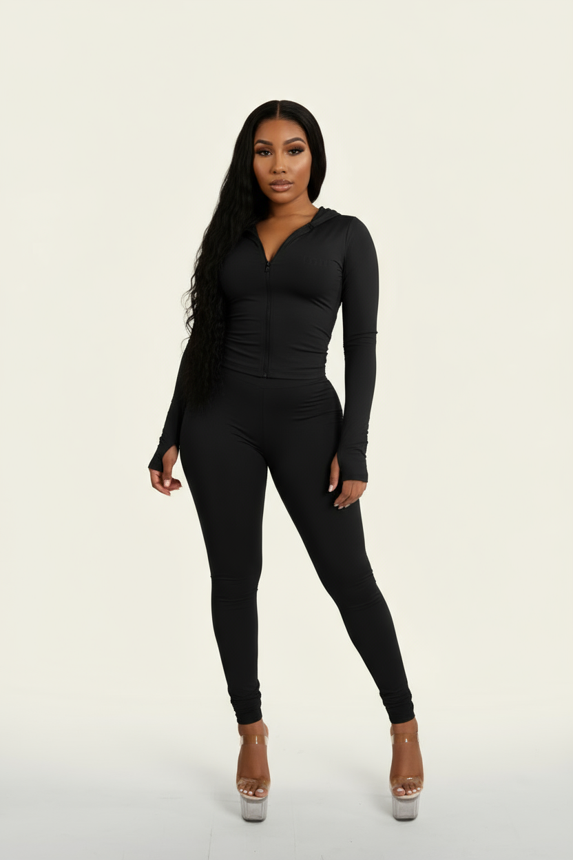 Sporty Hooded Tracksuit - 2 Piece Set