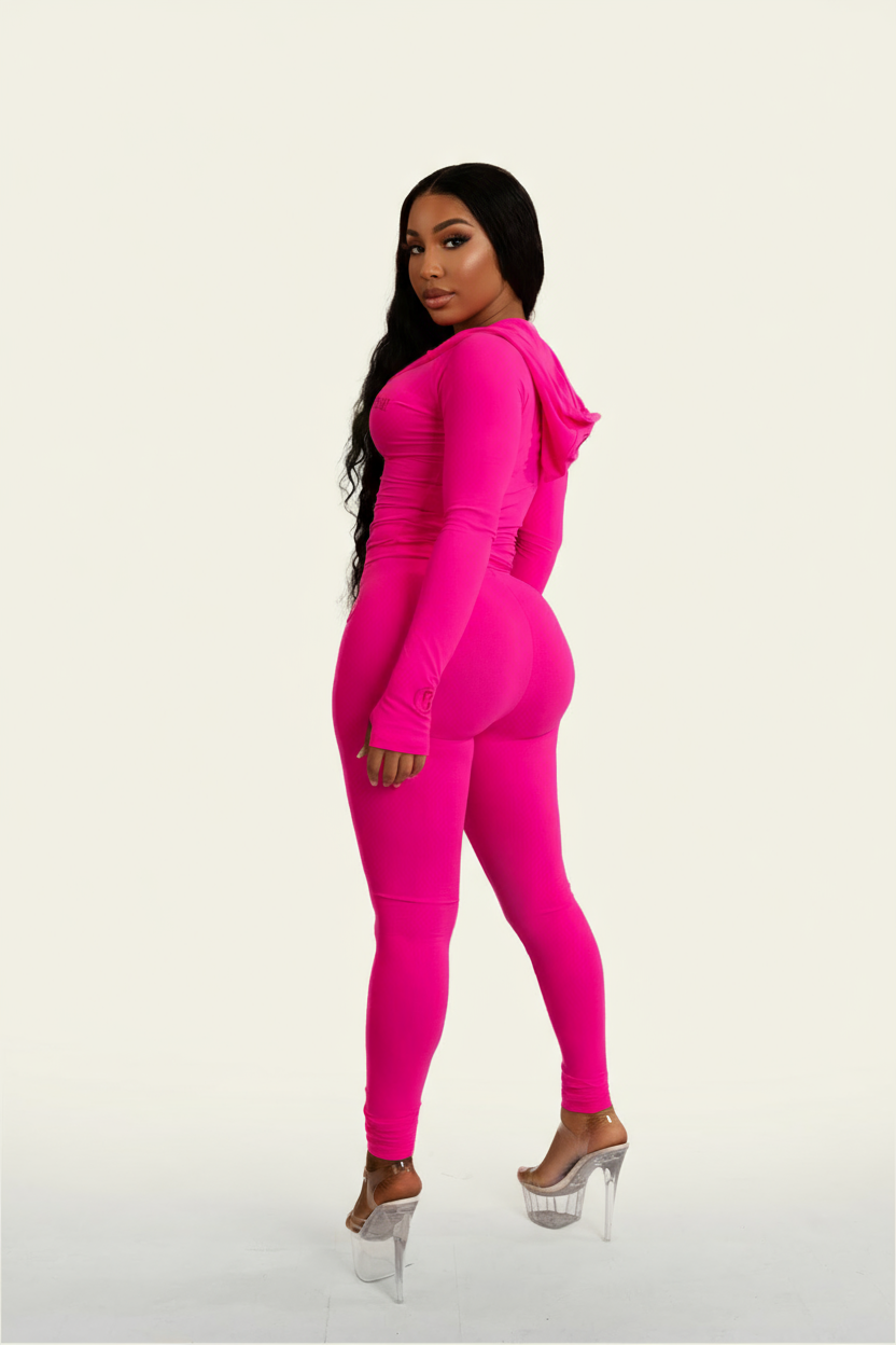 Sporty Hooded Tracksuit - 2 Piece Set