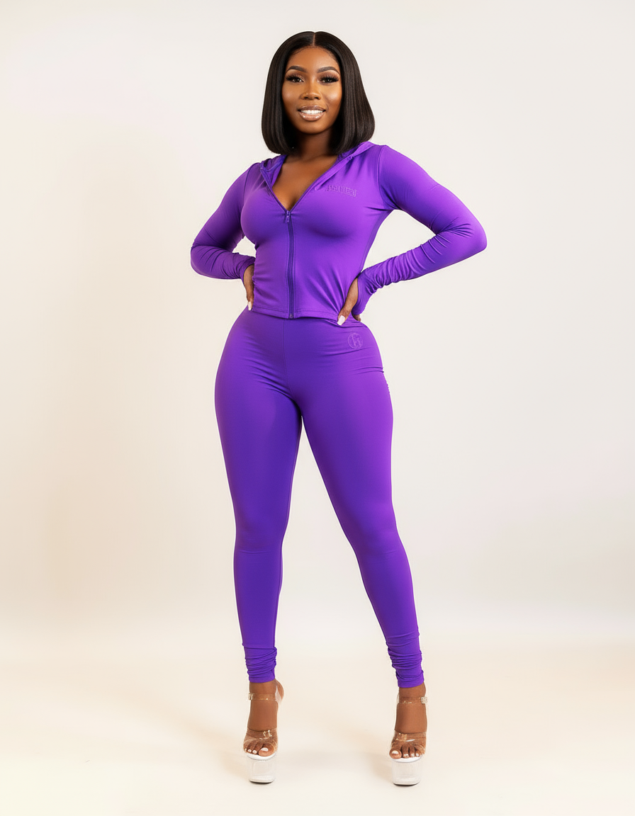 Sporty Hooded Tracksuit - 2 Piece Set