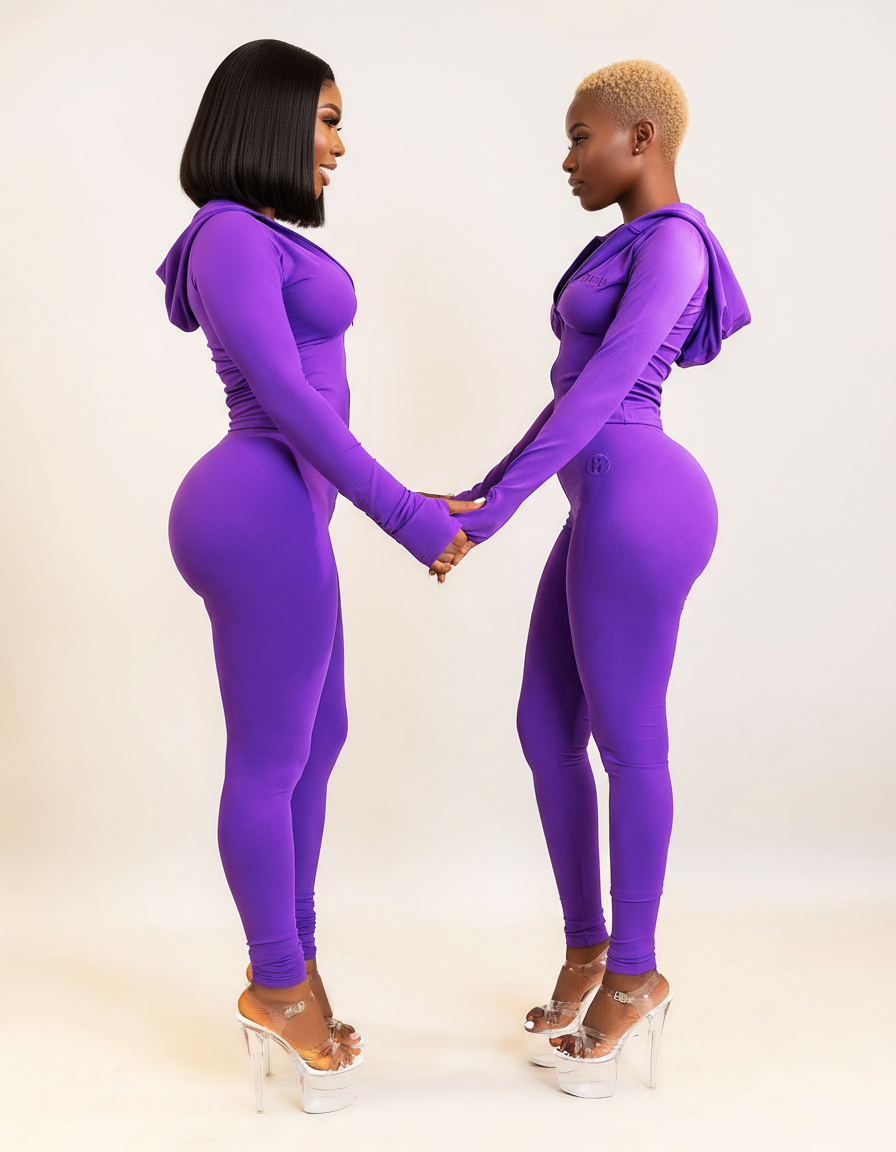 Sporty Hooded Tracksuit - 2 Piece Set