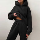 Oversized Solid Casual Hoody Set