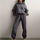 Oversized Solid Casual Hoody Set