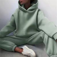 Oversized Solid Casual Hoody Set