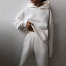 Oversized Solid Casual Hoody Set