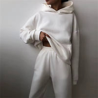 Oversized Solid Casual Hoody Set